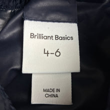 Load image into Gallery viewer, Unisex Brilliant Basics, navy lightweight waterproof hooded jacket, EUC, size 4-6,  