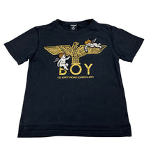 Load image into Gallery viewer, Boys BOY LONDON, black t-shirt, embroidered, wash fade, FUC, size 6,  