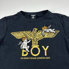 Load image into Gallery viewer, Boys BOY LONDON, black t-shirt, embroidered, wash fade, FUC, size 6,  