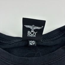 Load image into Gallery viewer, Boys BOY LONDON, black t-shirt, embroidered, wash fade, FUC, size 6,  
