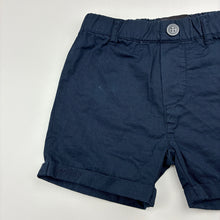 Load image into Gallery viewer, Boys iDO by MINICONF, navy chino shorts, elasticated, GUC, size 00,  