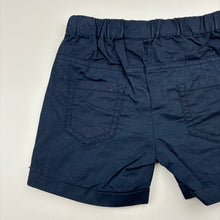 Load image into Gallery viewer, Boys iDO by MINICONF, navy chino shorts, elasticated, GUC, size 00,  