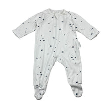 Load image into Gallery viewer, Unisex purebaby, white organic cotton zip coverall, GUC, size 0000,  