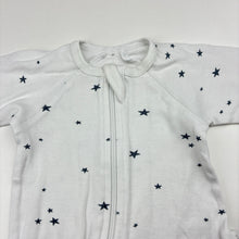 Load image into Gallery viewer, Unisex purebaby, white organic cotton zip coverall, GUC, size 0000,  