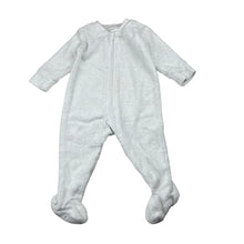 Load image into Gallery viewer, Unisex tiny little wonders, white cotton blend zip fleece coverall, FUC, size 000,  