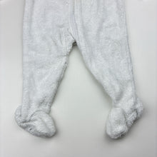 Load image into Gallery viewer, Unisex tiny little wonders, white cotton blend zip fleece coverall, FUC, size 000,  