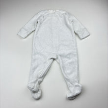 Load image into Gallery viewer, Unisex tiny little wonders, white cotton blend zip fleece coverall, FUC, size 000,  