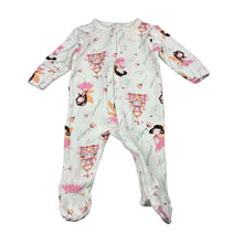Load image into Gallery viewer, Girls cotton, zip coverall, castles, GUC, size 000,  