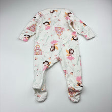 Load image into Gallery viewer, Girls cotton, zip coverall, castles, GUC, size 000,  