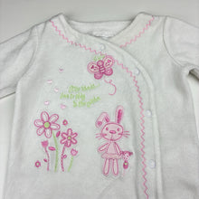 Load image into Gallery viewer, Girls white, velour coverall, embroidered, GUC, size 0000,  