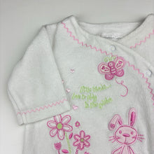 Load image into Gallery viewer, Girls white, velour coverall, embroidered, GUC, size 0000,  