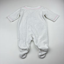 Load image into Gallery viewer, Girls white, velour coverall, embroidered, GUC, size 0000,  