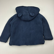 Load image into Gallery viewer, Unisex Target, navy cotton knit hooded cardigan, wash fade, FUC, size 1,  