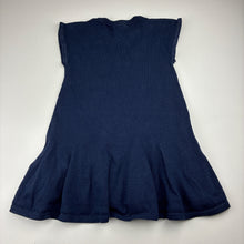 Load image into Gallery viewer, Girls Milkshake, navy cotton knit dress, hearts, wash fade, FUC, size 3, L: 50.5cm