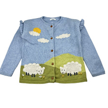 Load image into Gallery viewer, Girls Next, cotton knit cardigan, embroidered, sheep, FUC, size 2-3,  