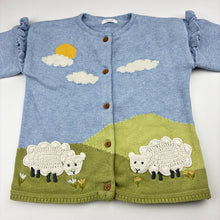 Load image into Gallery viewer, Girls Next, cotton knit cardigan, embroidered, sheep, FUC, size 2-3,  