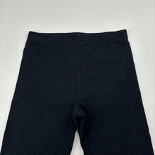 Load image into Gallery viewer, Girls H&amp;M, black stretch cotton bike shorts, elasticated, GUC, size 8,  