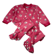 Load image into Gallery viewer, Girls Dymples, floral zip fleece coverall, FUC, size 1,  