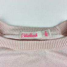 Load image into Gallery viewer, Girls Billieblush, cotton blend knit long sleeve dress, embroidered, minor marks, FUC, size 2, L: 44cm