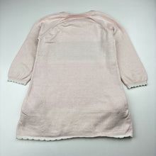 Load image into Gallery viewer, Girls Billieblush, cotton blend knit long sleeve dress, embroidered, minor marks, FUC, size 2, L: 44cm