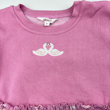 Load image into Gallery viewer, Girls Milkshake, cotton blend fleece lined long sleeve dress, embroidered, minor marks, FUC, size 8, L: 65cm