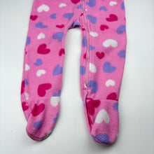Load image into Gallery viewer, Girls Dymples, zip fleece coverall, hearts, FUC, size 1,  