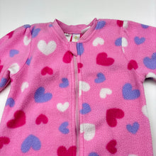 Load image into Gallery viewer, Girls Dymples, zip fleece coverall, hearts, FUC, size 1,  