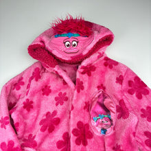 Load image into Gallery viewer, Girls DreamWorks, Trolls fleece dressing gown / bath robe, FUC, size 8,  