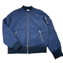Load image into Gallery viewer, Boys H&amp;M, navy zip bomber jacket, pilling, FUC, size 12,  