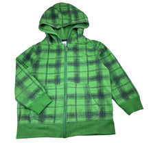 Load image into Gallery viewer, Boys H+T, check cotton blend zip fleece lined hoodie, GUC, size 4,  