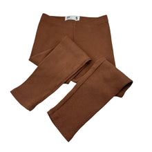 Load image into Gallery viewer, Girls Cotton On, brown cotton blend waffle leggings, elasticated, GUC, size 5,  
