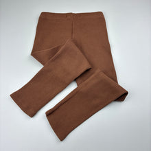 Load image into Gallery viewer, Girls Cotton On, brown cotton blend waffle leggings, elasticated, GUC, size 5,  