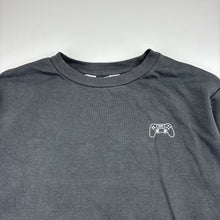 Load image into Gallery viewer, Boys H&amp;M, grey cotton blend fleece lined sweater, gaming, GUC, size 9-10,  
