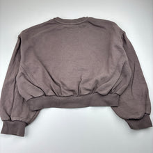 Load image into Gallery viewer, Girls Target, brown cotton blend cropped fleece lined sweater, GUC, size 8,  