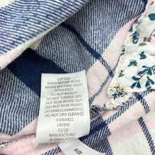 Load image into Gallery viewer, Girls Target, check flannel cotton long sleeve shirt, FUC, size 5,  