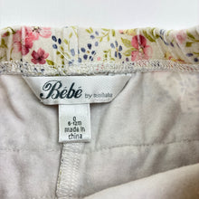 Load image into Gallery viewer, Girls Bebe by Minihaha, floral stretch cotton baby leggings, elasticated, FUC, size 0,  