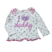 Load image into Gallery viewer, Girls Tiny Little Wonders, white cotton floral long sleeve top, hearts, GUC, size 00,  