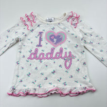 Load image into Gallery viewer, Girls Tiny Little Wonders, white cotton floral long sleeve top, hearts, GUC, size 00,  