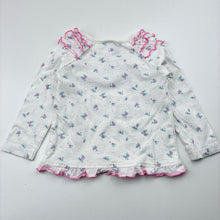 Load image into Gallery viewer, Girls Tiny Little Wonders, white cotton floral long sleeve top, hearts, GUC, size 00,  