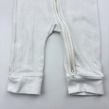 Load image into Gallery viewer, Unisex Target, white stretch organic cotton pointelle zip romper, EUC, size 00,  