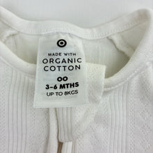 Load image into Gallery viewer, Unisex Target, white stretch organic cotton pointelle zip romper, EUC, size 00,  