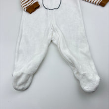 Load image into Gallery viewer, Unisex Anko, white velour zip coverall, embroidered, EUC, size 000,  