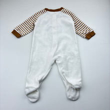 Load image into Gallery viewer, Unisex Anko, white velour zip coverall, embroidered, EUC, size 000,  