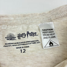 Load image into Gallery viewer, Unisex Harry Potter, cream cotton pyjama top, GUC, size 12,  
