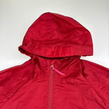 Load image into Gallery viewer, Unisex Kathmandu, red zip hooded pack&amp;GO rain jacket, EUC, size 7-8,  