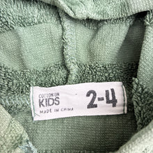 Load image into Gallery viewer, Unisex Cotton On, green cotton terry zip hooded towel, GUC, size 2-4,  