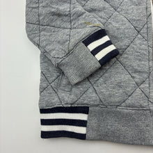 Load image into Gallery viewer, Boys Seed, grey cotton zip hooded quilted jacket, mark on sleeve, FUC, size 4,  