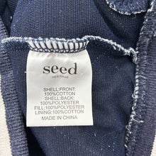 Load image into Gallery viewer, Boys Seed, grey cotton zip hooded quilted jacket, mark on sleeve, FUC, size 4,  