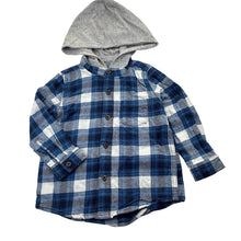 Load image into Gallery viewer, Boys Dymples, check flannel cotton hooded top, minor marks, FUC, size 2,  