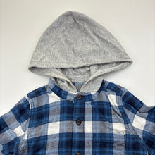 Load image into Gallery viewer, Boys Dymples, check flannel cotton hooded top, minor marks, FUC, size 2,  